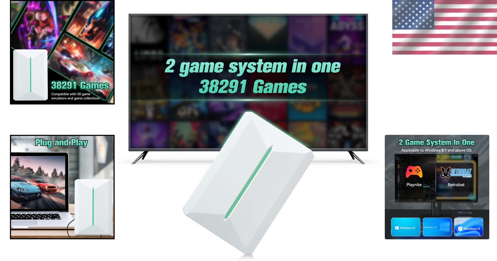 Portable Retro Game Console HDD: Playnite & Retrobat, 38,291 Games inside