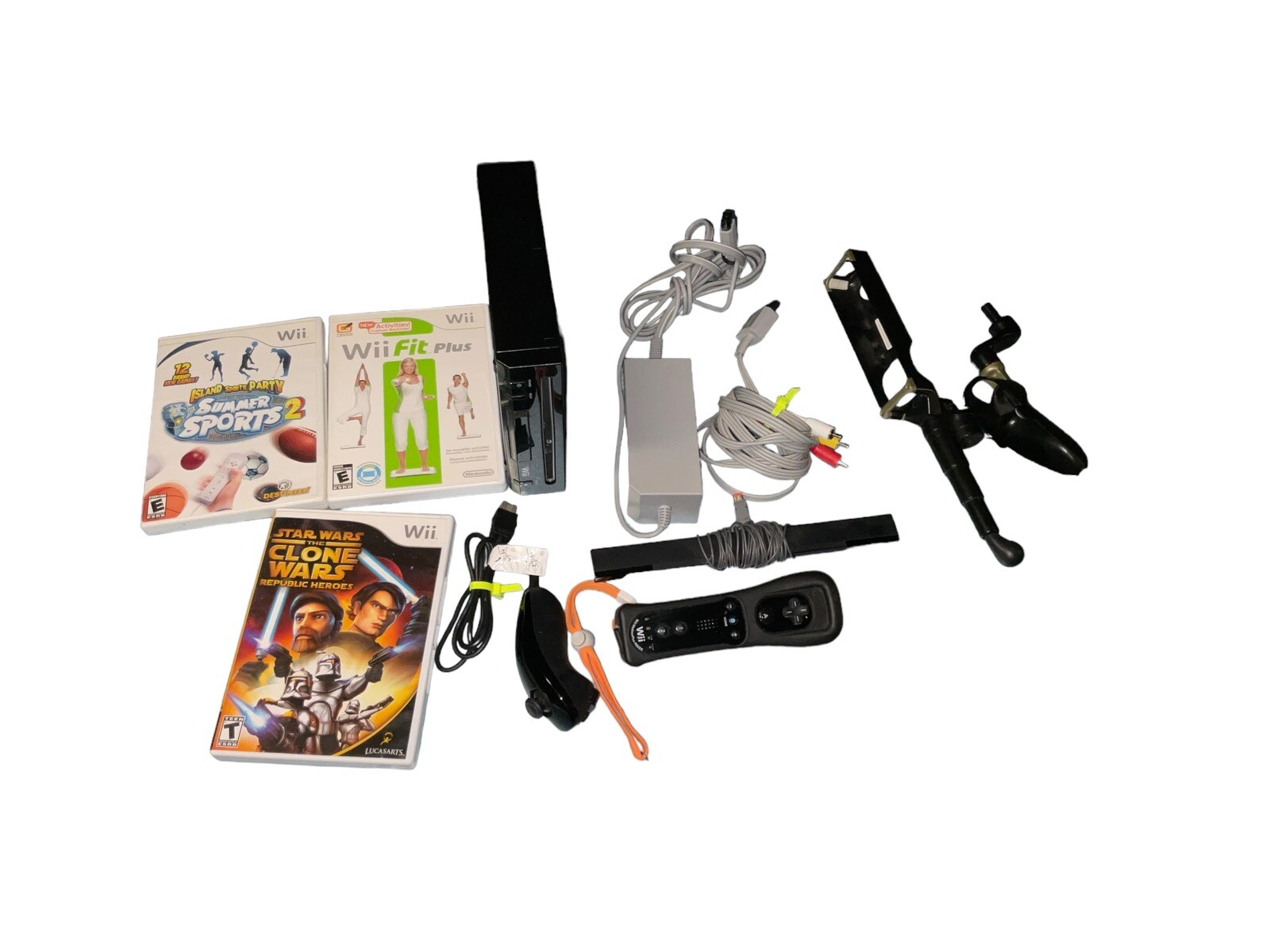 HDMI Nintendo Wii RVL-101 Video Game Console Wii Bundle With 3 Games Tested