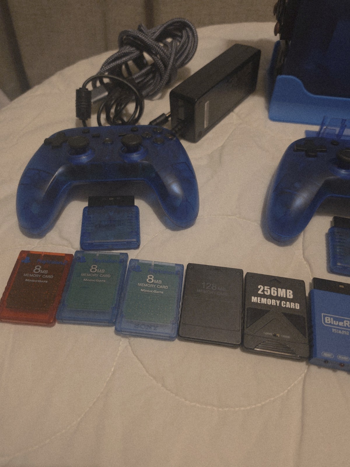 Sony PlayStation 2 Console, Ocean Blue, W/ RetroGEM PixelFx Shiny