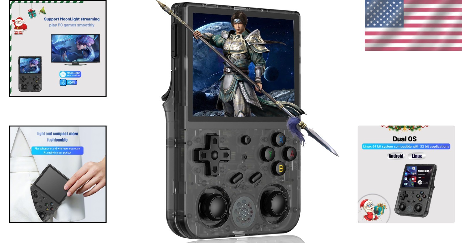 Portable RG353V Game Console with LCD Touch Screen, Bluetooth & 4452 Games