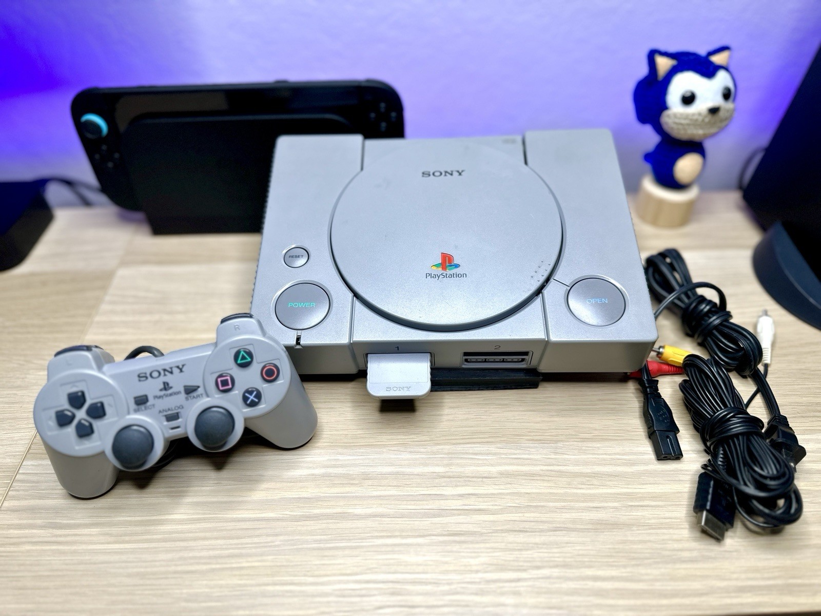 PS1 Console SCPH-5501 Region Free – Memory Card, Controller & Cables