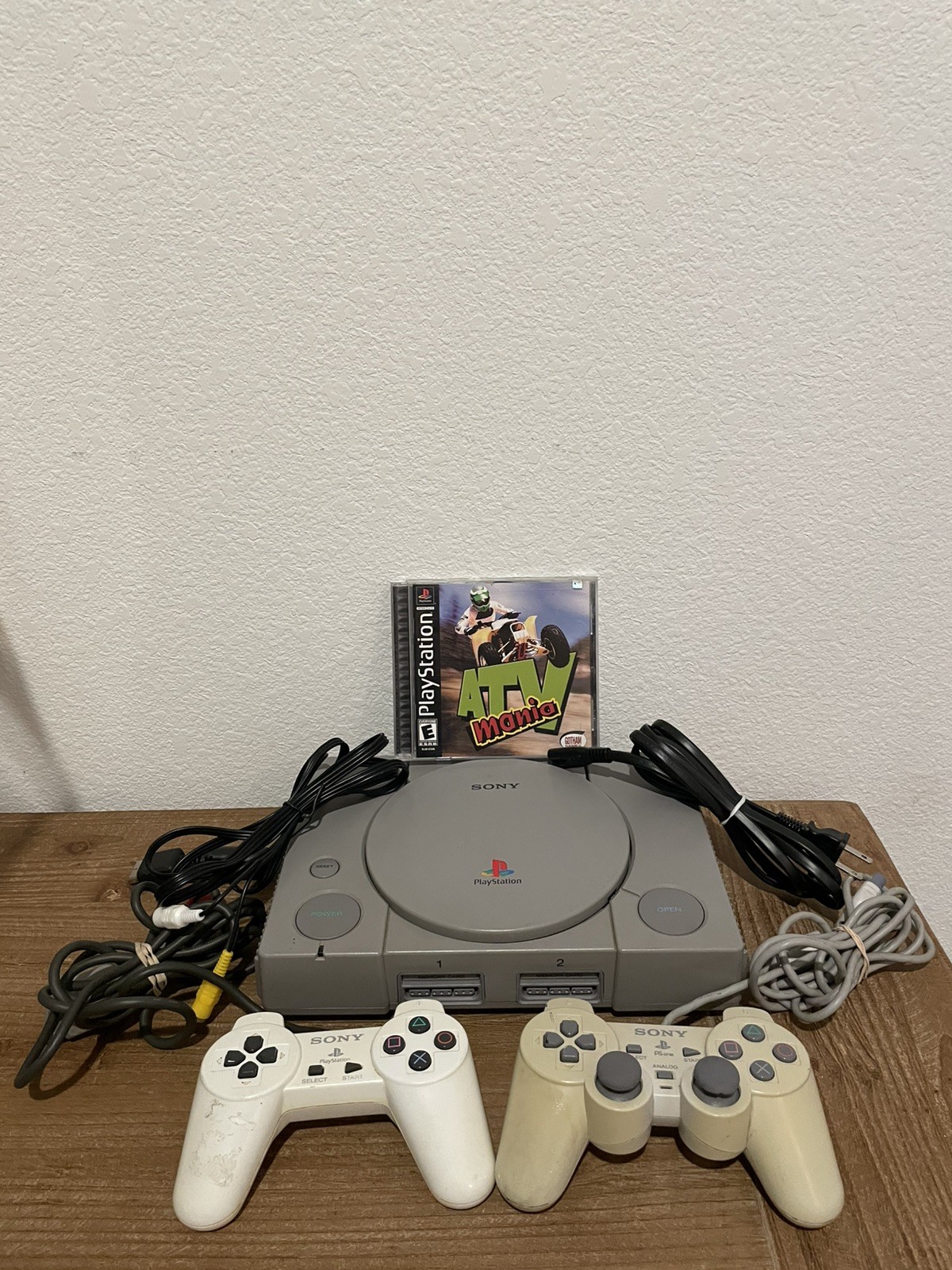 Sony PlayStation 1 PS1 Console Bundle – 2 Controllers Game Cables Tested Working