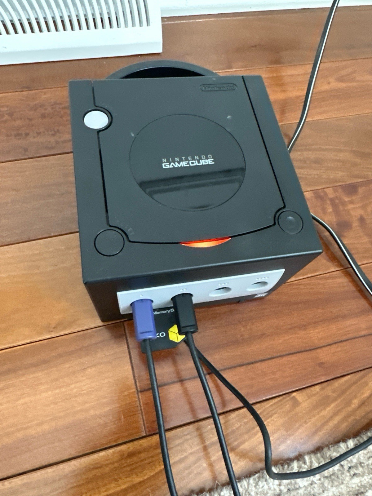 Nintendo GameCube Console Black/Silv w/ Power Adapter AV Cable & 2 Controllers