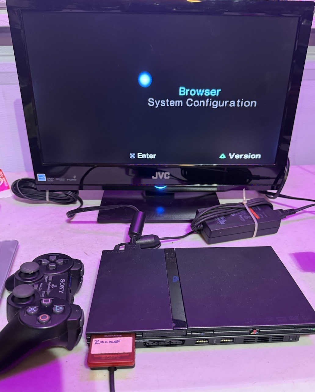 Sony PlayStation 2 Slim Console W Controller, Mem, Multi-tap (TV NOT INCLUDED)