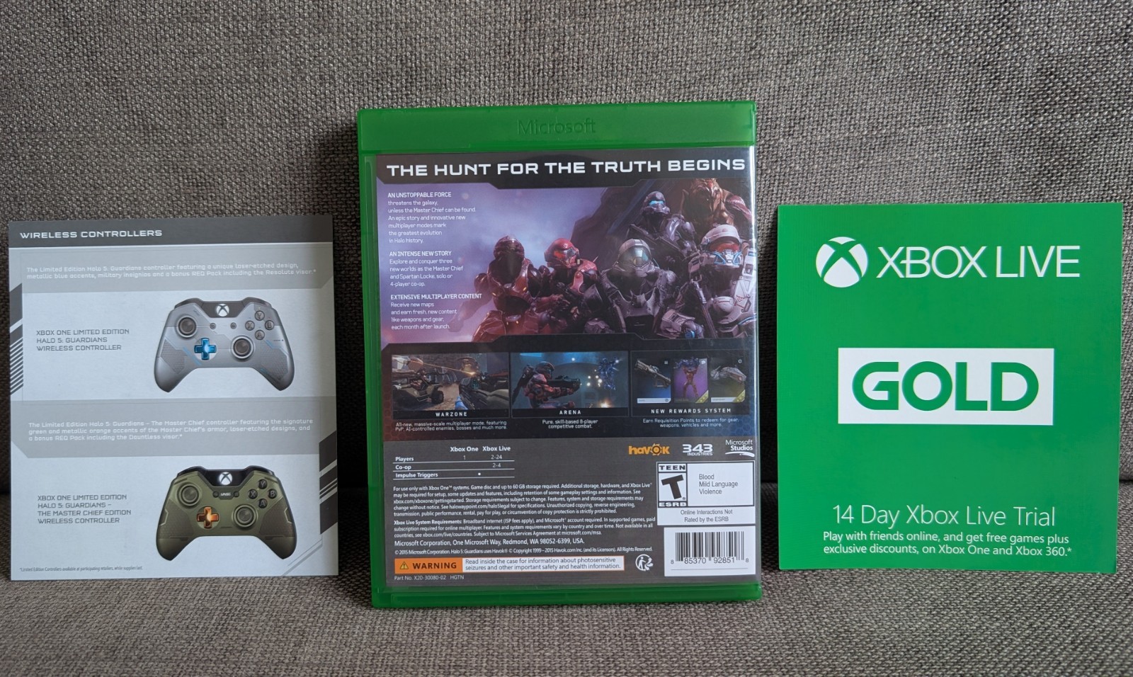 Microsoft Xbox One 500GB Black Console Halo 5 Bundle NTSC (Tested, working)
