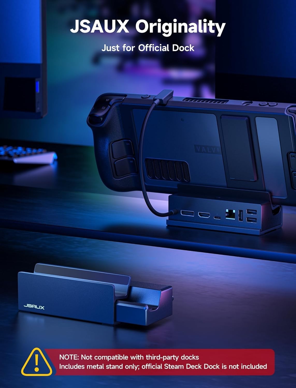 Secure Anti-Slip Steam Deck Stand for Gaming with Protective Case Compatibility