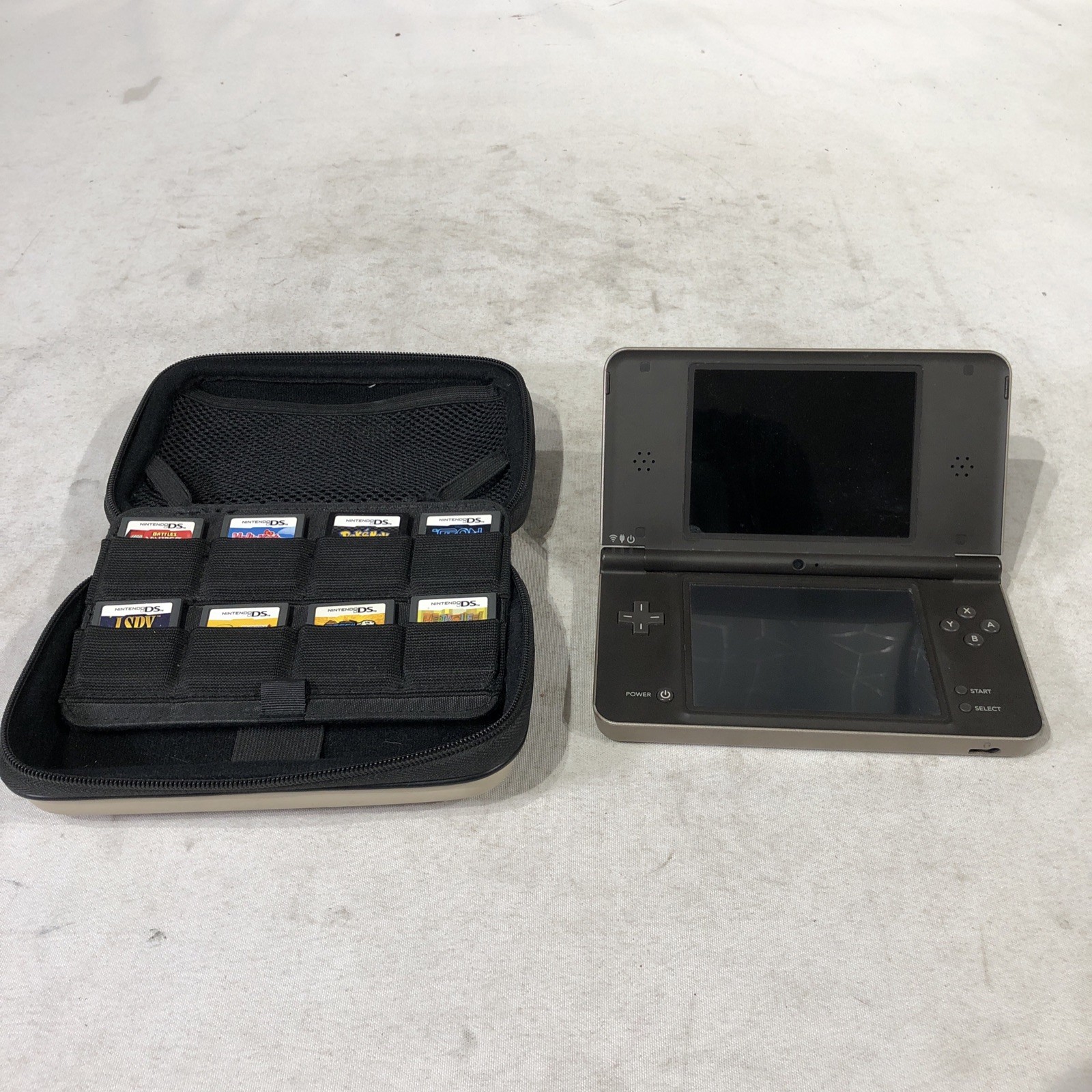 Nintendo DSi XL Metallic Rose Pink w/6 Games. Tested! Works! Has Stylus! Dark Br