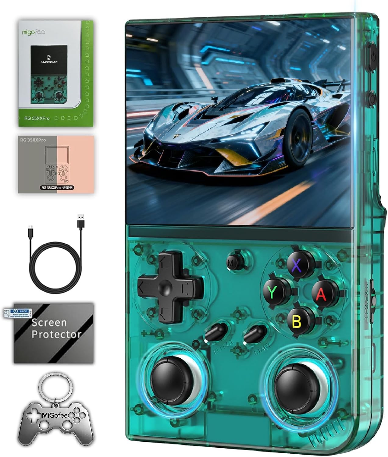 RG35XX Pro Retro Handheld 3.5 IPS 64GB Transparent Teal