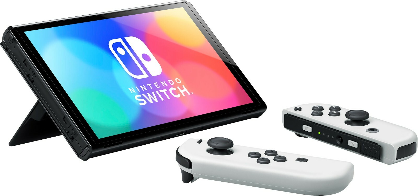 Nintendo Switch OLED 64GB WHITE Joy Cons Console + Screen Protector Bundle
