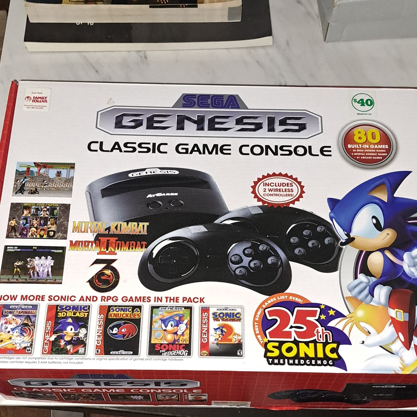 AtGames Sega Genesis Classic Game Console w/ 2 Wireless Controllers