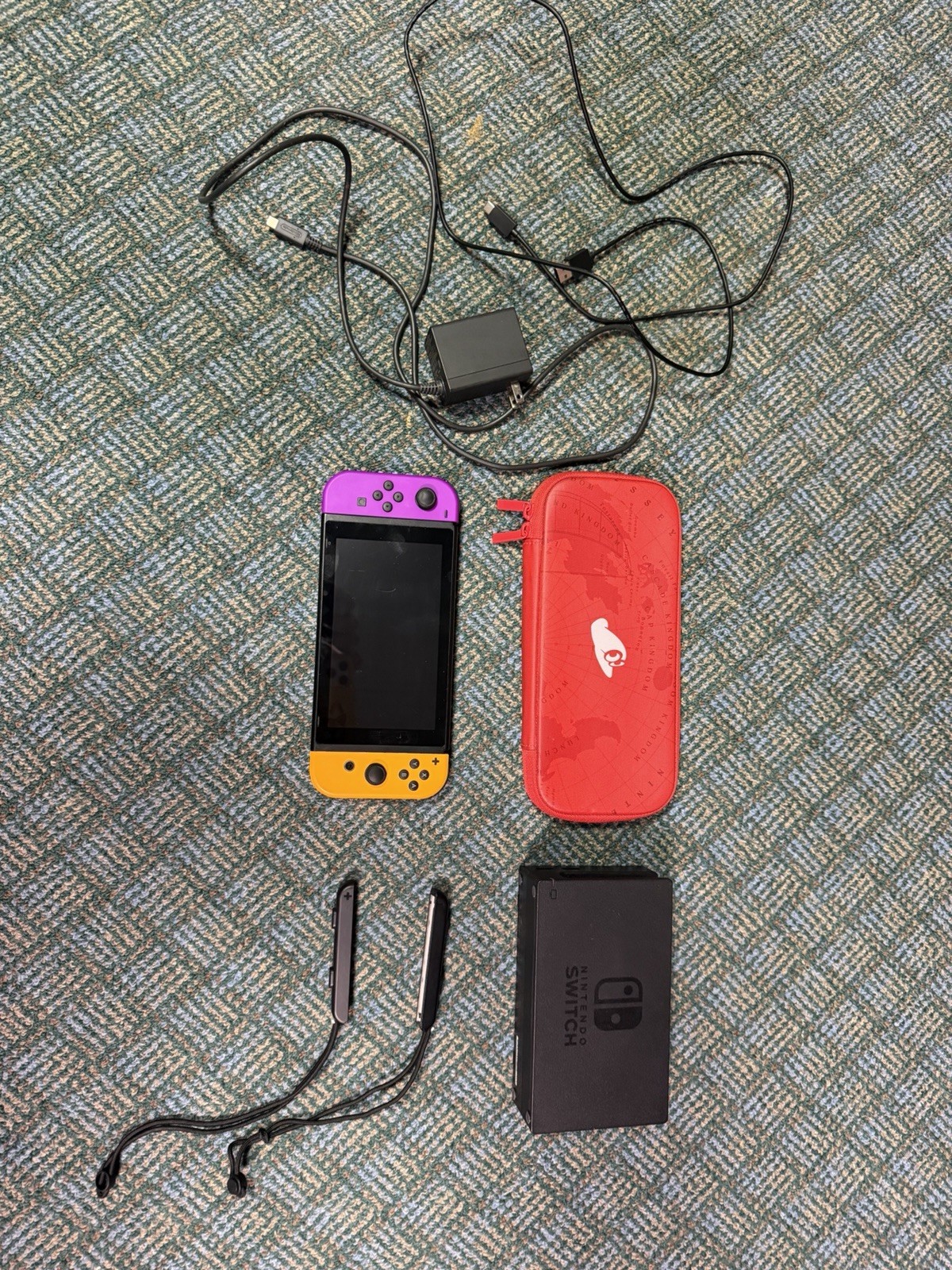 Nintendo Switch 32gb With 64gb Micro SD Card Purple And Orange Joy Cons