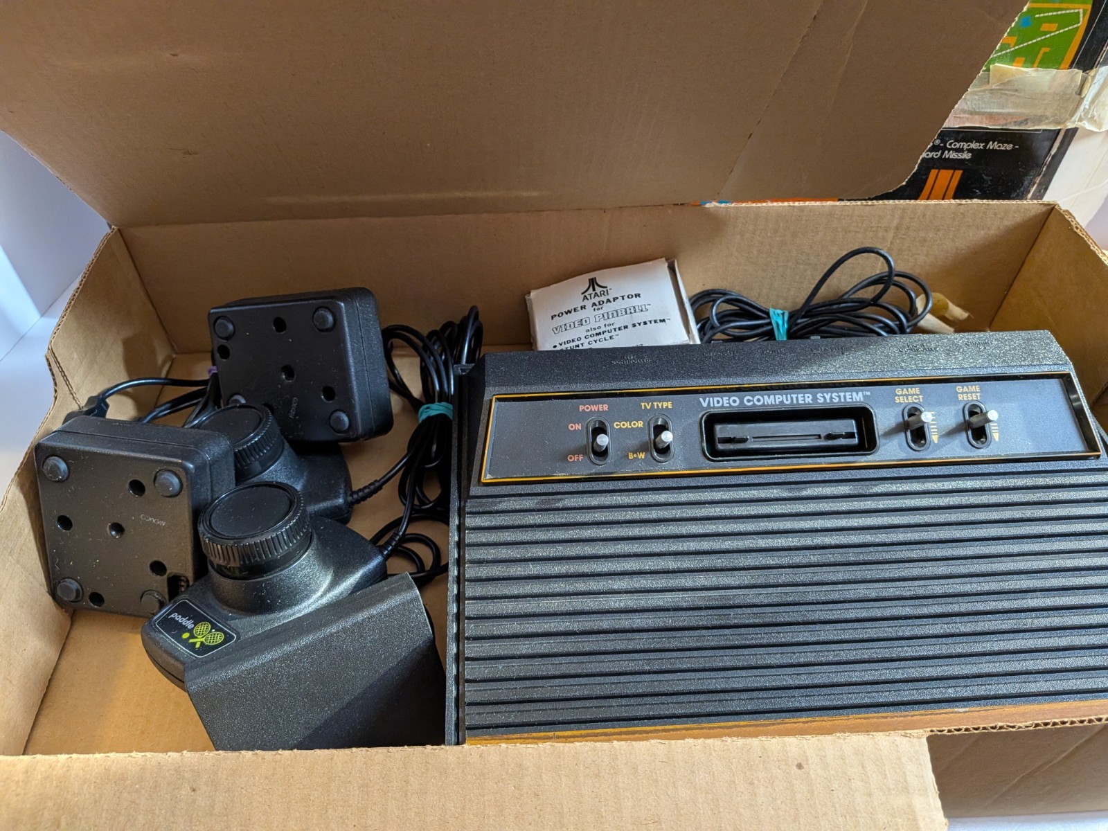 Vintage Atari 2600 Console Video Computer System In Box With Pac-Man Tested