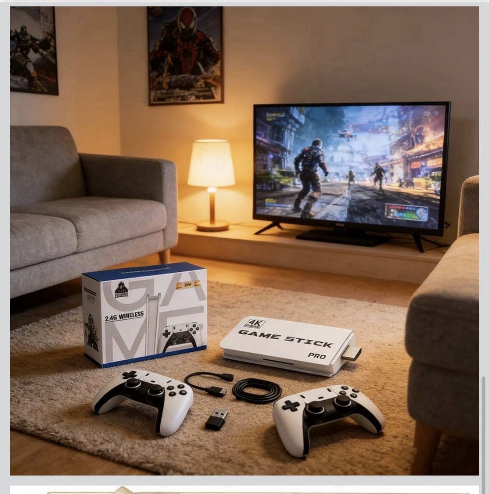 SJGAM M15 Plus Retro Video Game Console 4K HDMI Gaming Wireless 2 Controllers