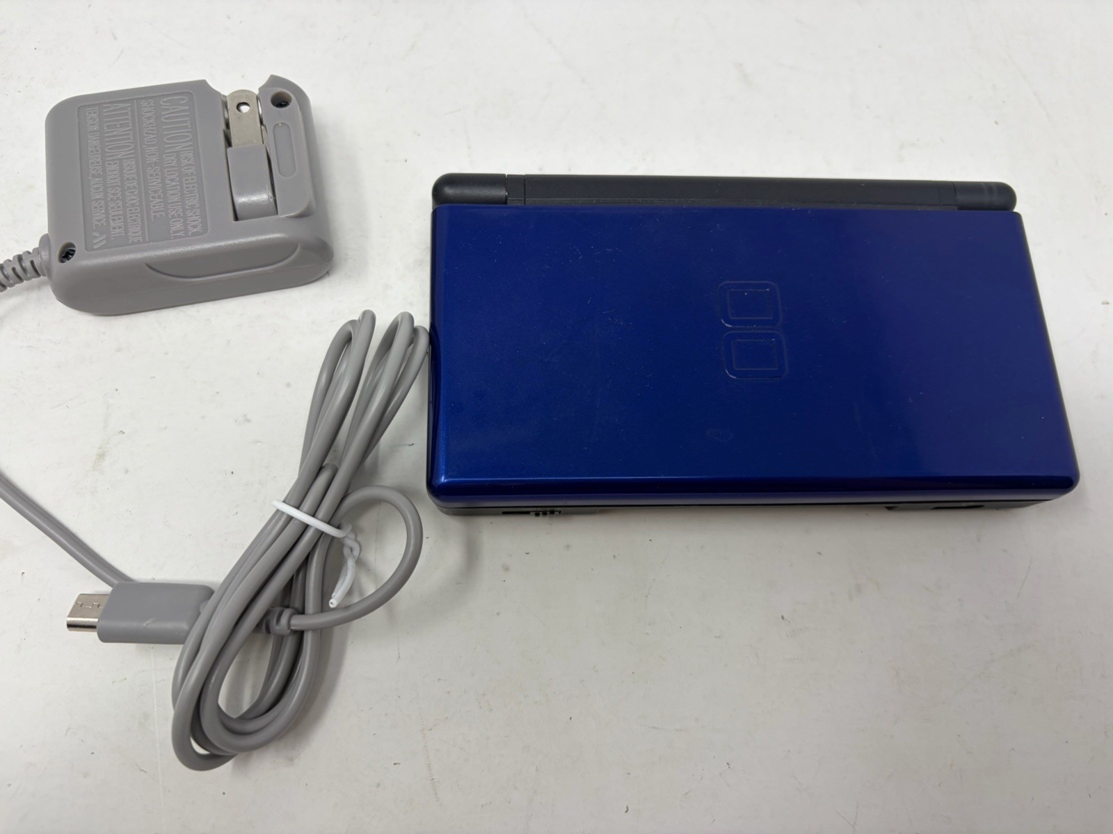 Nintendo DS Lite USG-001 Cobalt Blue Black Handheld Working W/ Charger & Charger