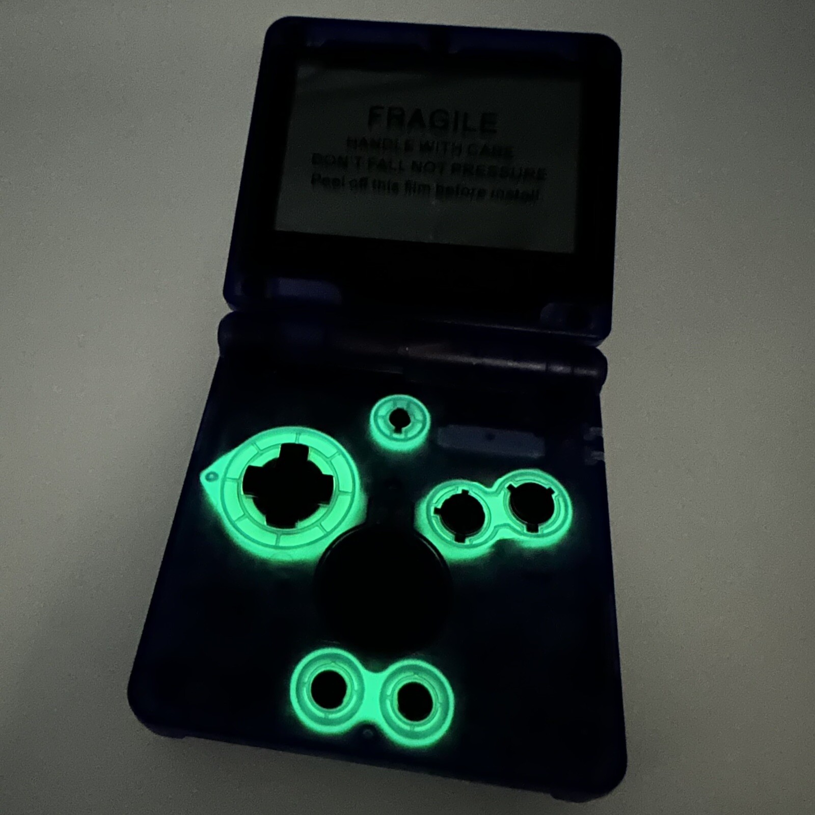 Gameboy Advance SP AGS-001 or IPS Light Purple Glow *Glass Lens & New Battery*