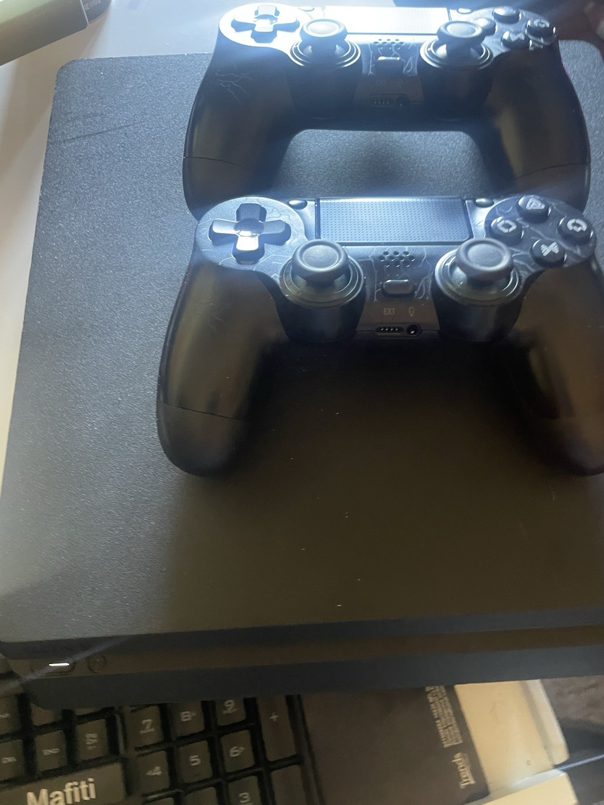 Sony PlayStation 4 Slim Black Console Wi-Fi Internet Browsing Two Controllers