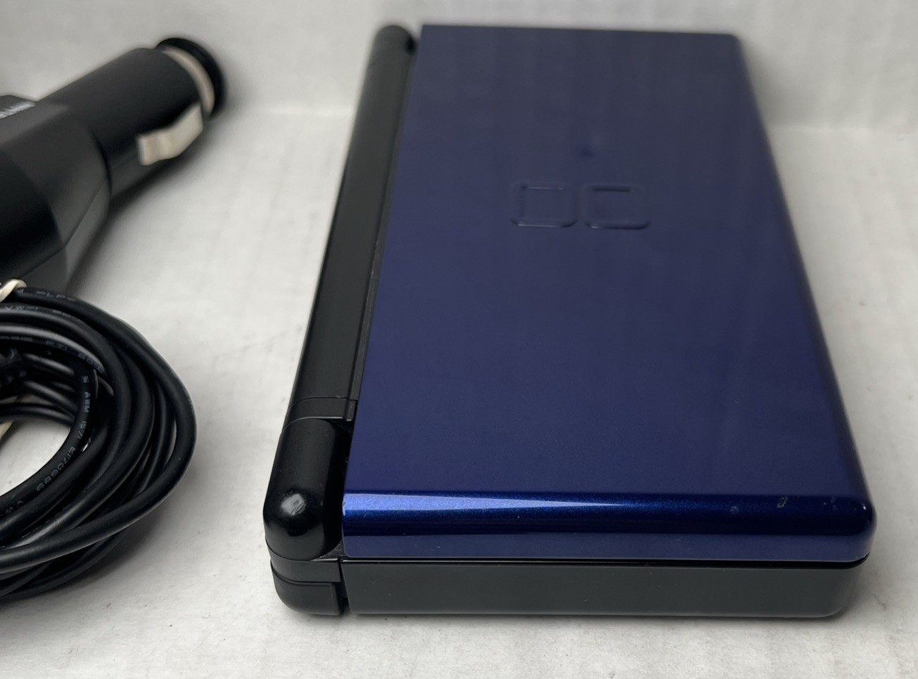 Nintendo DS Lite Cobalt Blue & Black System W/ Charger/ Car Charger No stylus!