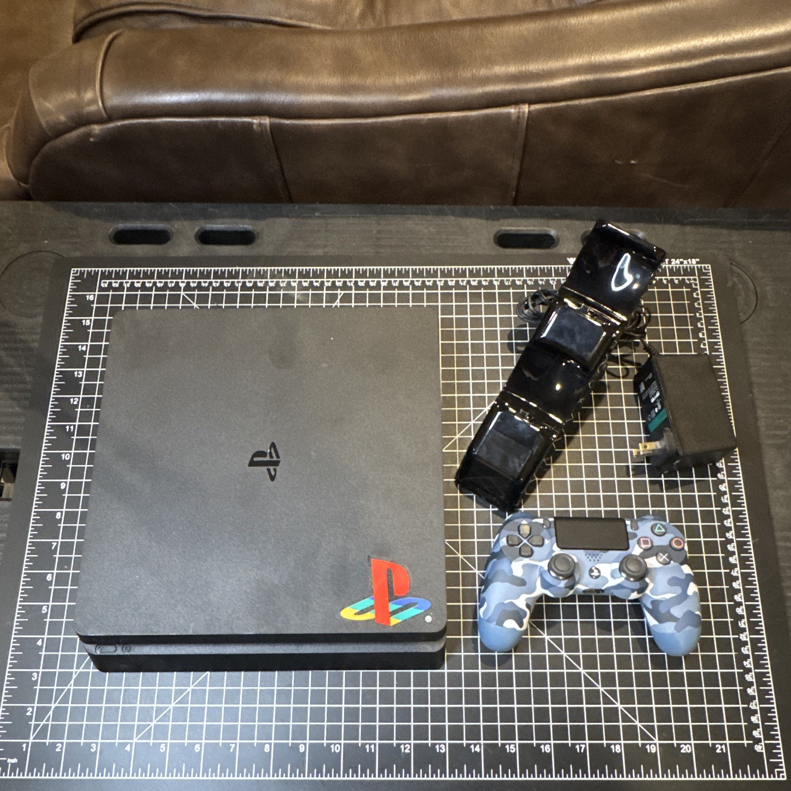 Sony PS4 500GB Black Console w/ Blue Camo DualShock 4, Charging Dock, and cables