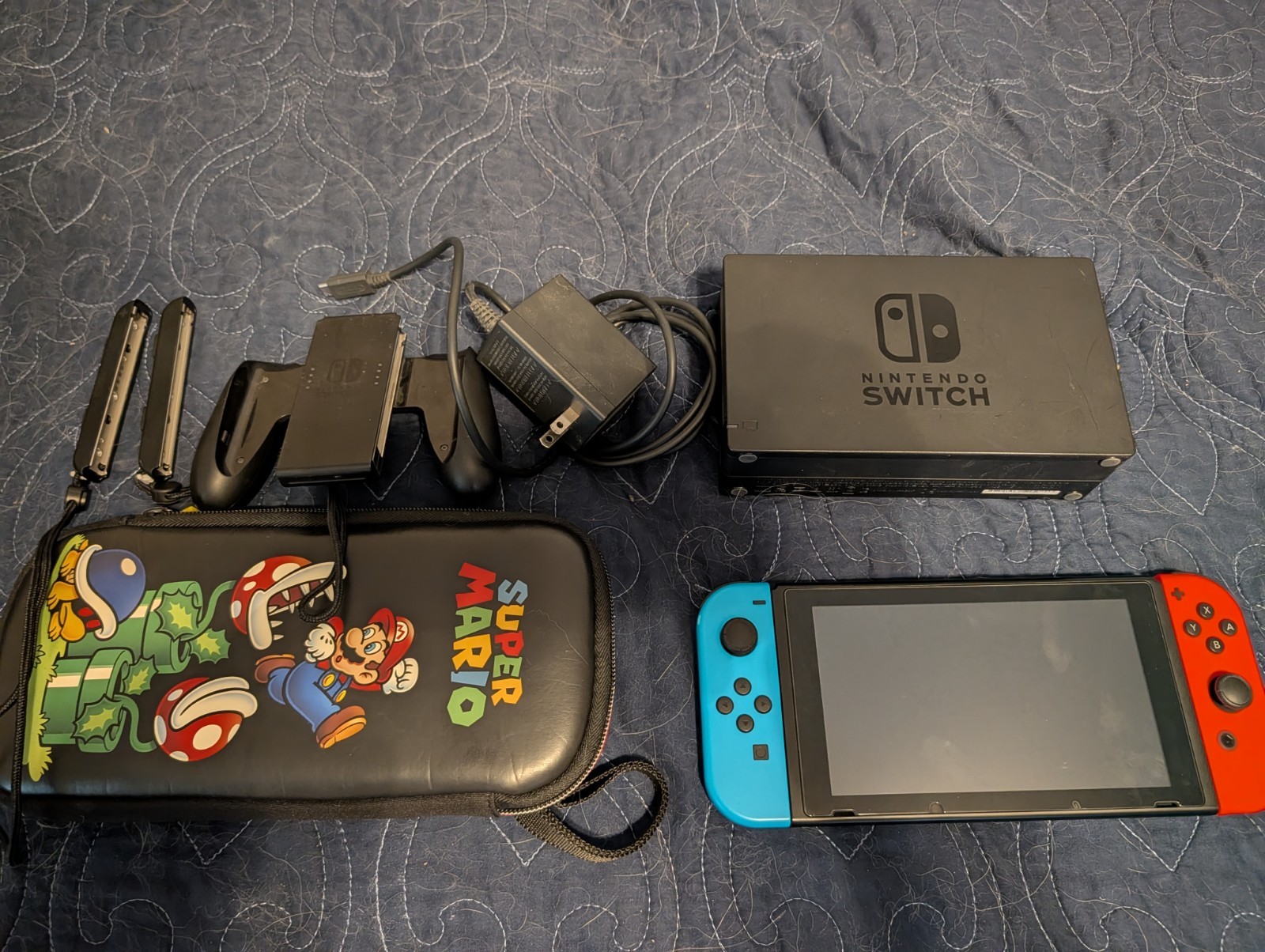 Nintendo Switch V2 32GB Handheld System – Blue and Red + Case