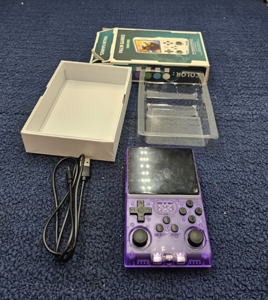 Palm Games R40S PRO Handheld Game Console, Purple, RK3326 CPU
