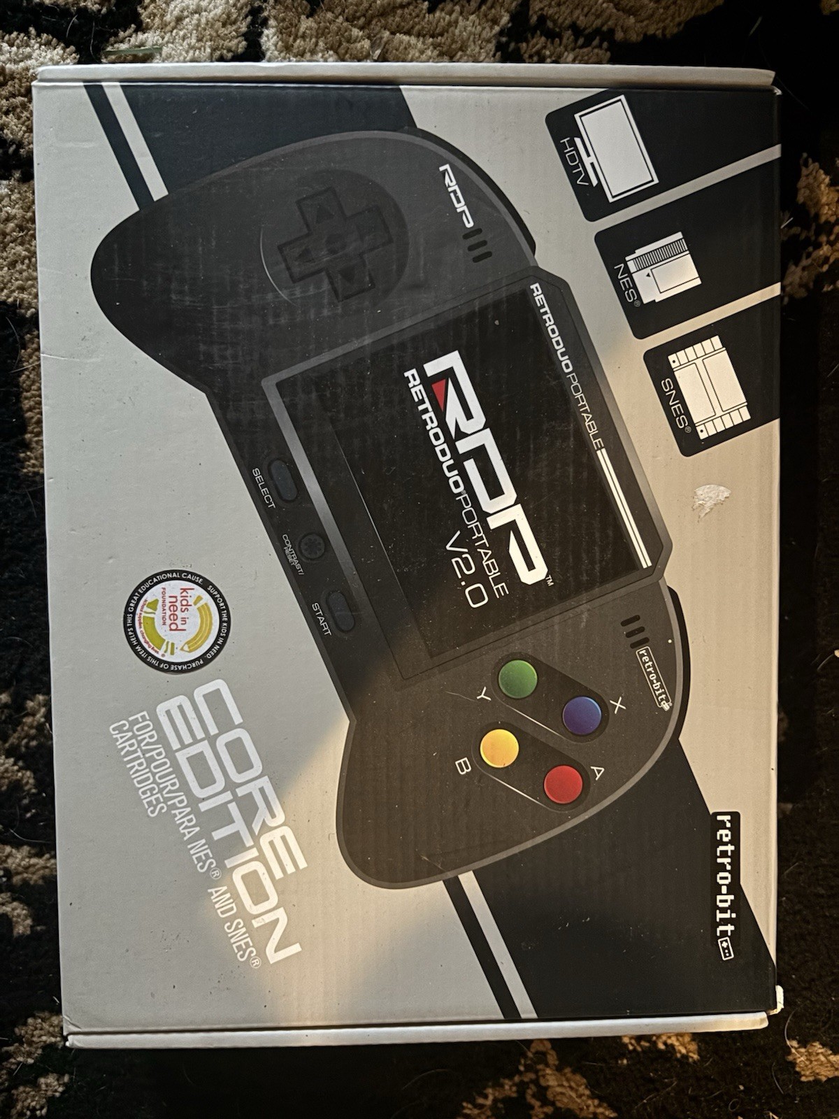 New in Box RetroDuo Portable V2.0 Handheld System Portable SNES w/ Adaptor