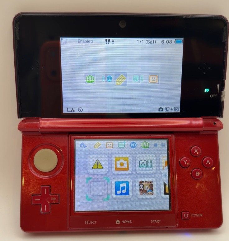 Original Nintendo 3ds Flame Red: Tested Working Charger and Stylus NTSC Handheld