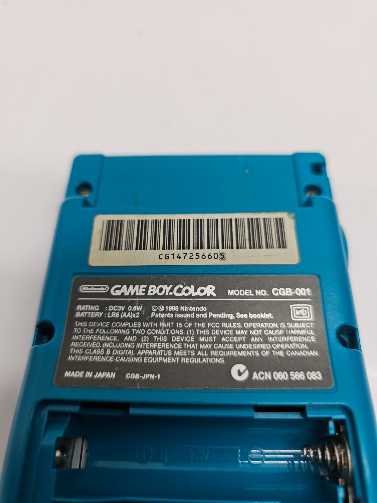 Nintendo Game Boy Color CGB-001 Teal Handheld Console Tested Works