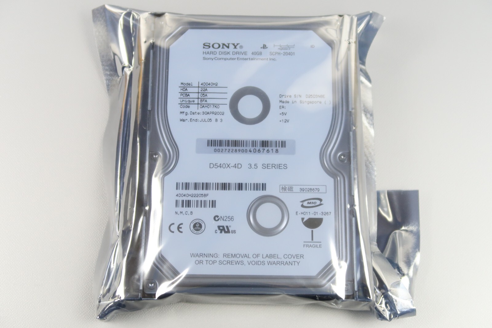 SONY PS2 Playstation 2 HARD DISK DRIVE SCPH-10400 40GB New Boxed F/S Fedex DHL