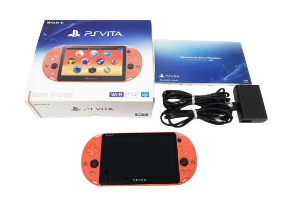 Sony PS Vita PCH-2000 Console w/ Adaputer Box Orange Good HP