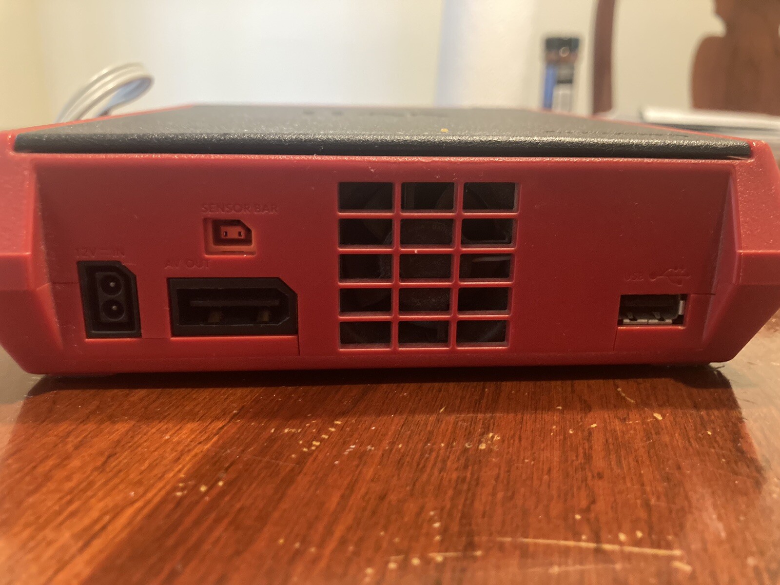Nintendo Wii Mini 8GB Black/Red. All parts included+Mario Kart. No box/Cartridge
