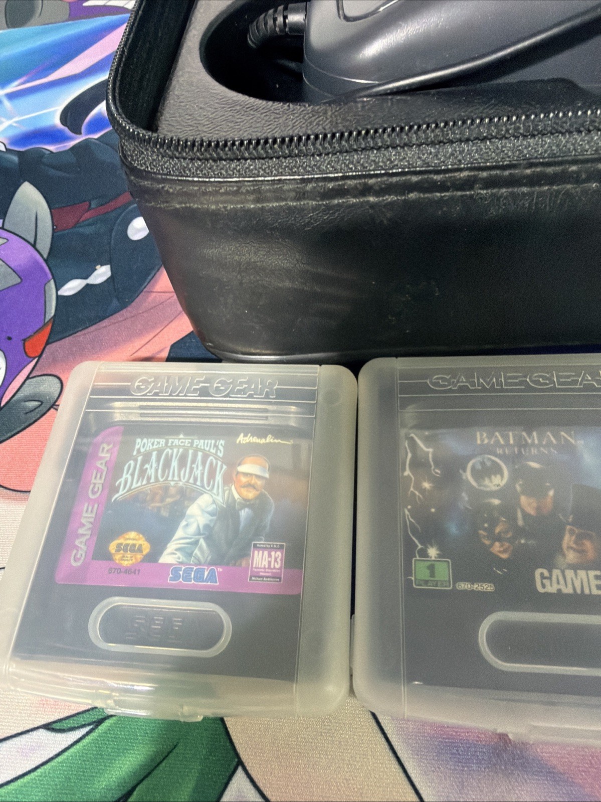 Sega Game Gear Console Bundle W Case Charger 5 games, sonic, batman needs screen