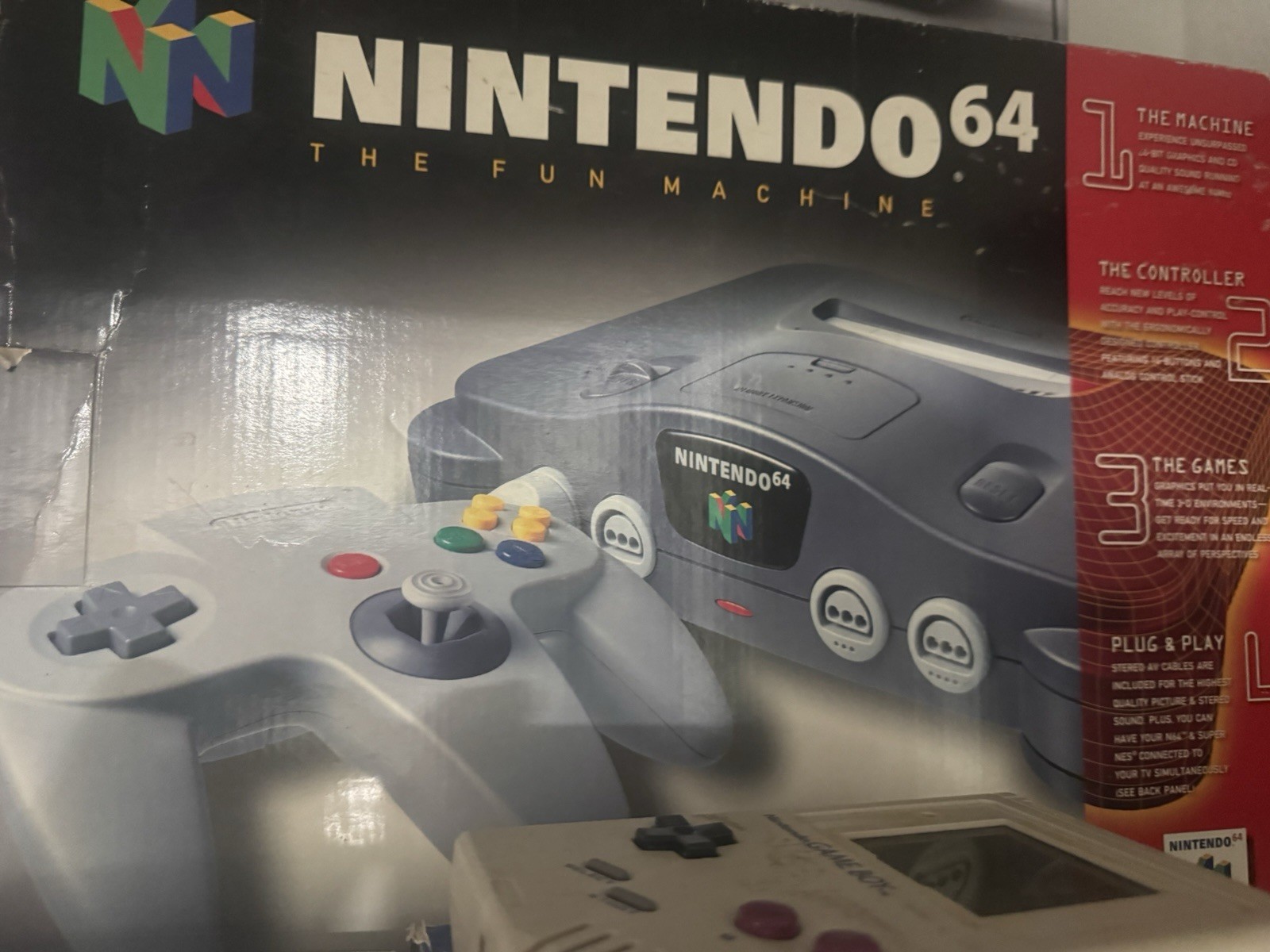 Nintendo 64 Console Gray Plug & Play Component RCA Controller Box NUS-001