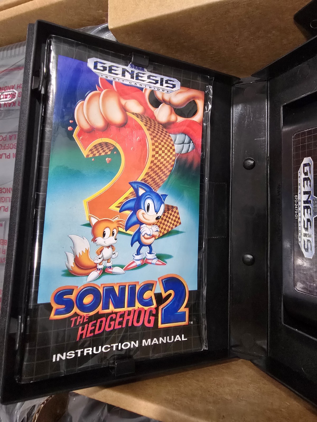 Sega Genesis Model 2 Console CIB Sonic 2 Bundle w Reg Card Mint + Box Protector