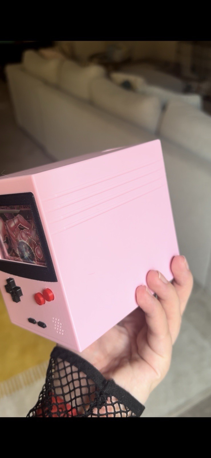 Game Boy inspired deck box pastel pink ￼