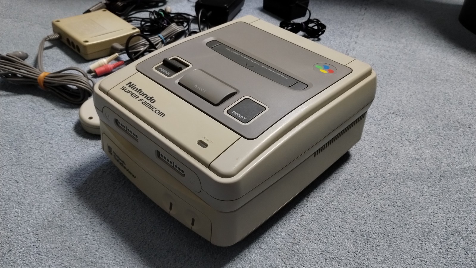 Nintendo Satellaview SHVC-032 with SNES and all adapters Tested Working
