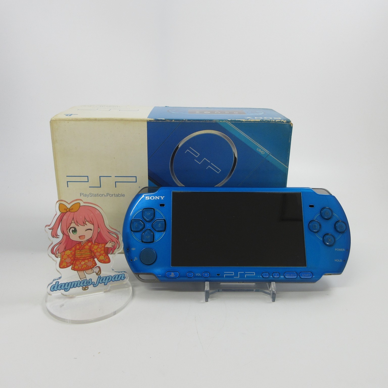 【Excellent】Sony PSP-3000 Vibrant Blue Console No Battery Japan Ver. #DEN2/08/060
