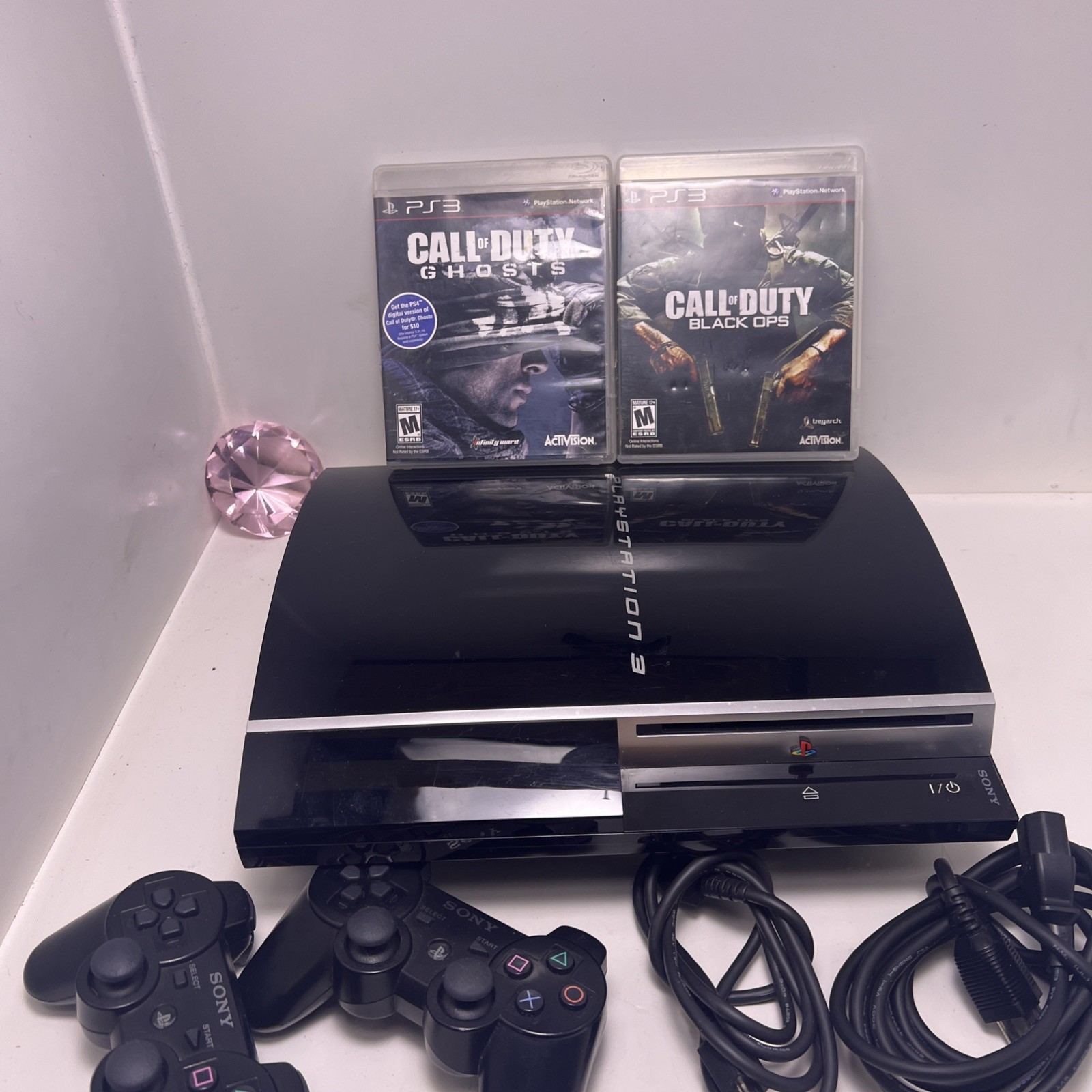 SONY PLAYSTATION 3 PS3 CECHP01 160GB W/ CONTROLLER FULLY WORKING/games x2