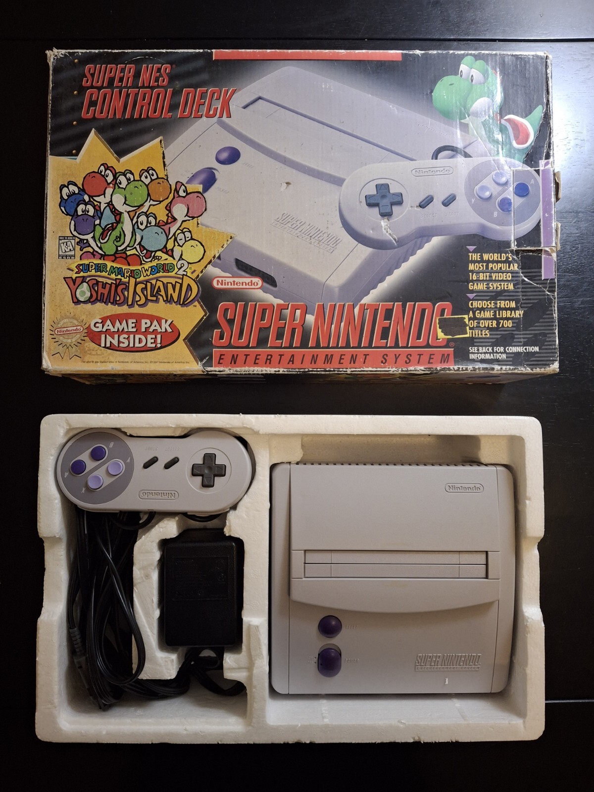 Super Nintendo SNES Jr. Console – Super Mario World 2: Yoshi’s Island + Extras