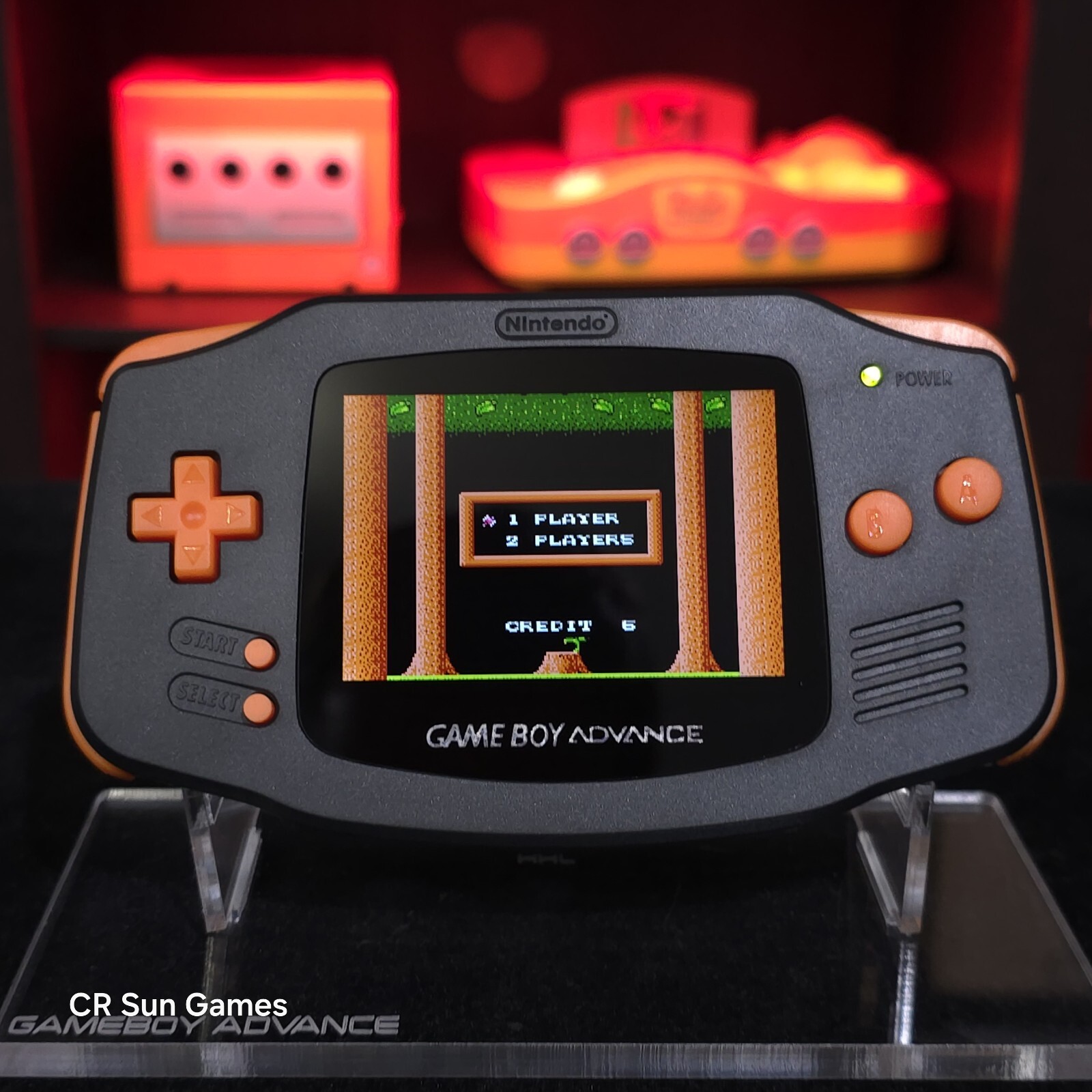 Black And Orange Halloween Special Game Boy Advance GBA iPS V5 Backlit LCD MOD