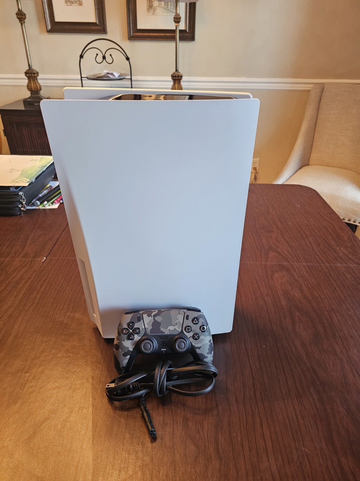 Sony Playstation 5 Disc Version 1TB With Camo Controller And Power Cord.