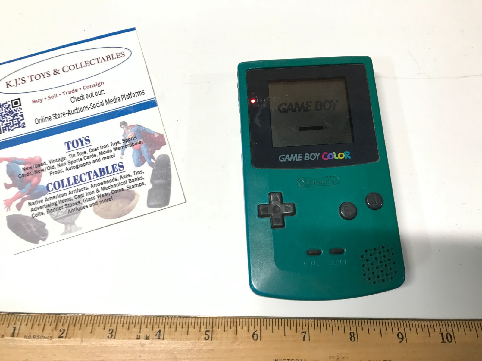 Nintendo Game Boy Color Console GBC Handheld Tested Works As Seen Teal