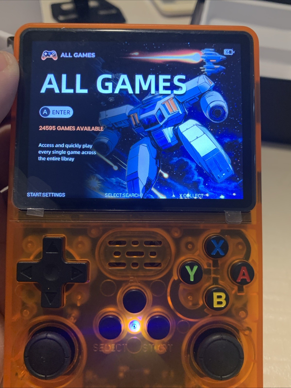 R36S Handheld Game Console 640×480 Quad-Core ARM 1GB RAM Purple 64 Gb TF Card