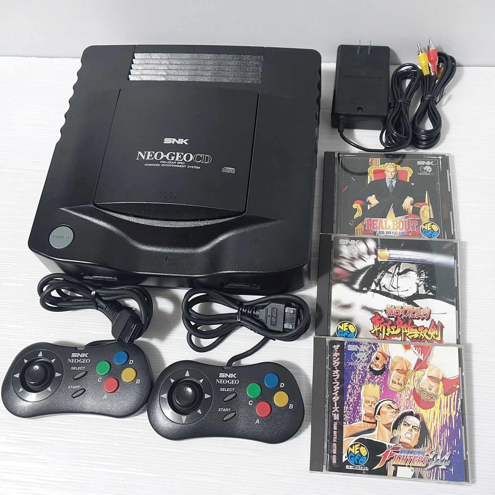 NEO GEO CD Console CD-T01 SNK Japanese console with 3 games Tested Import Japan