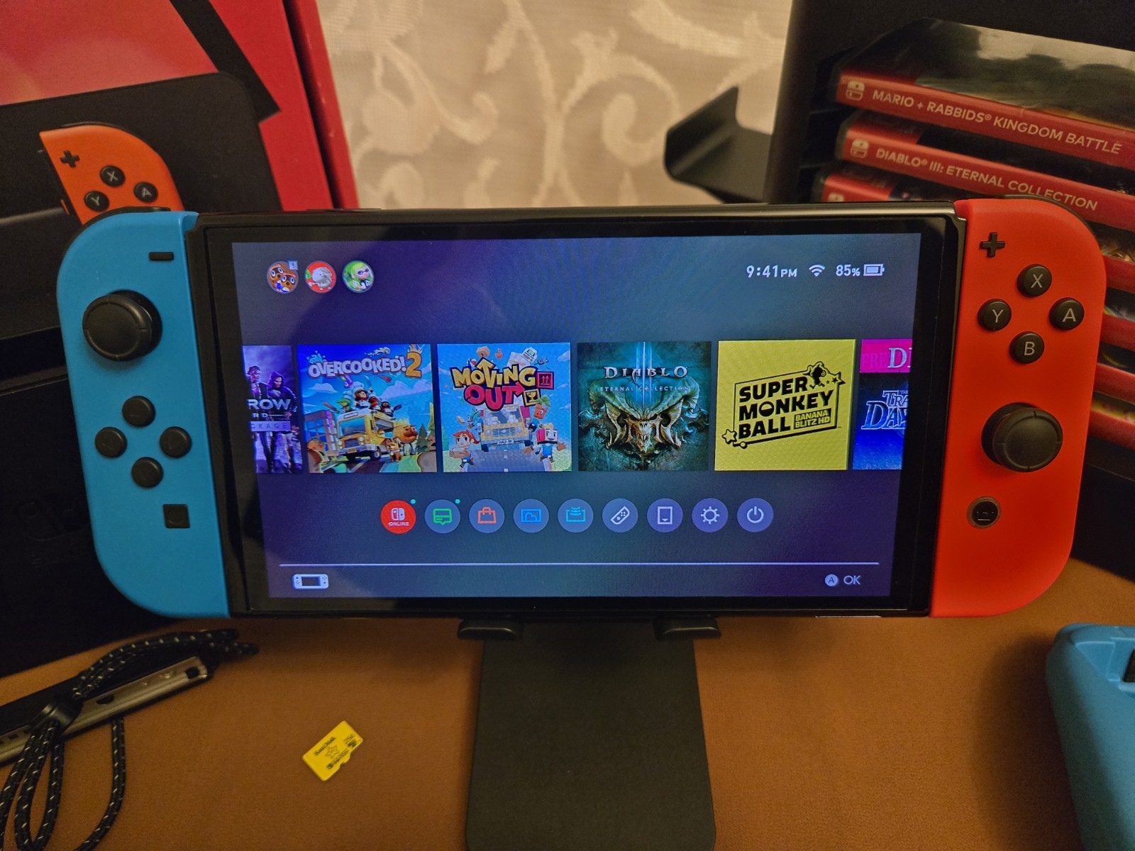 🎮 Nintendo Switch OLED 64GB Bundle – 6 Games + Extra Joy-Cons + 256GB microSD