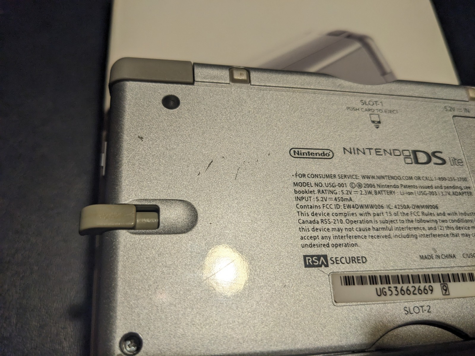 Nintendo DS Lite Launch Edition Silver Handheld System – In Great Condition