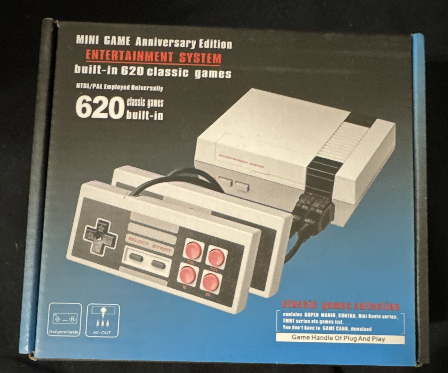 Mini Game Anniversary Edition 620 NES Console 620 Games AV Out 480p 512MB