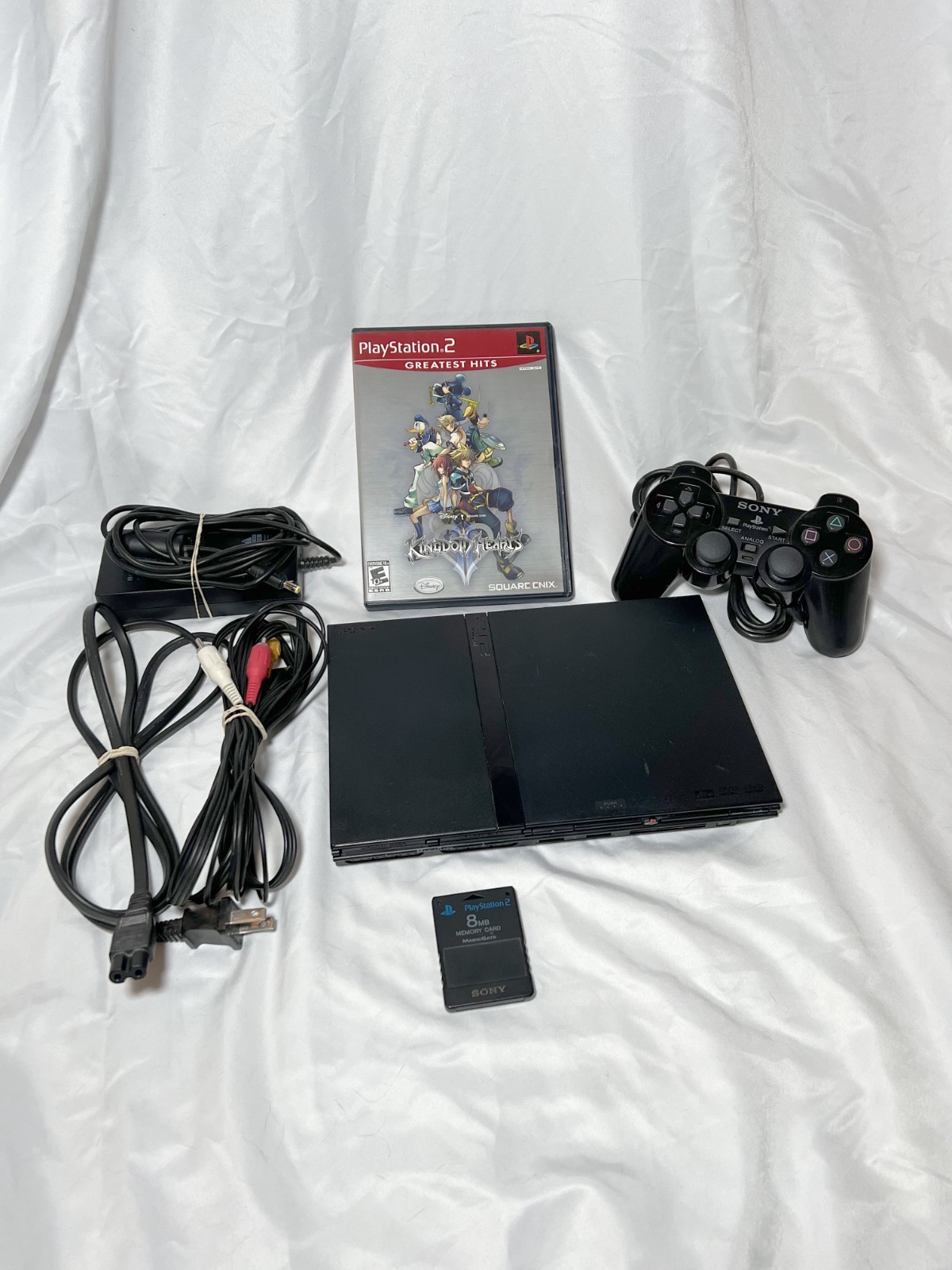 Sony PlayStation 2 PS2 Slim Console Bundle SCPH-70012 with Kingdom Hearts II