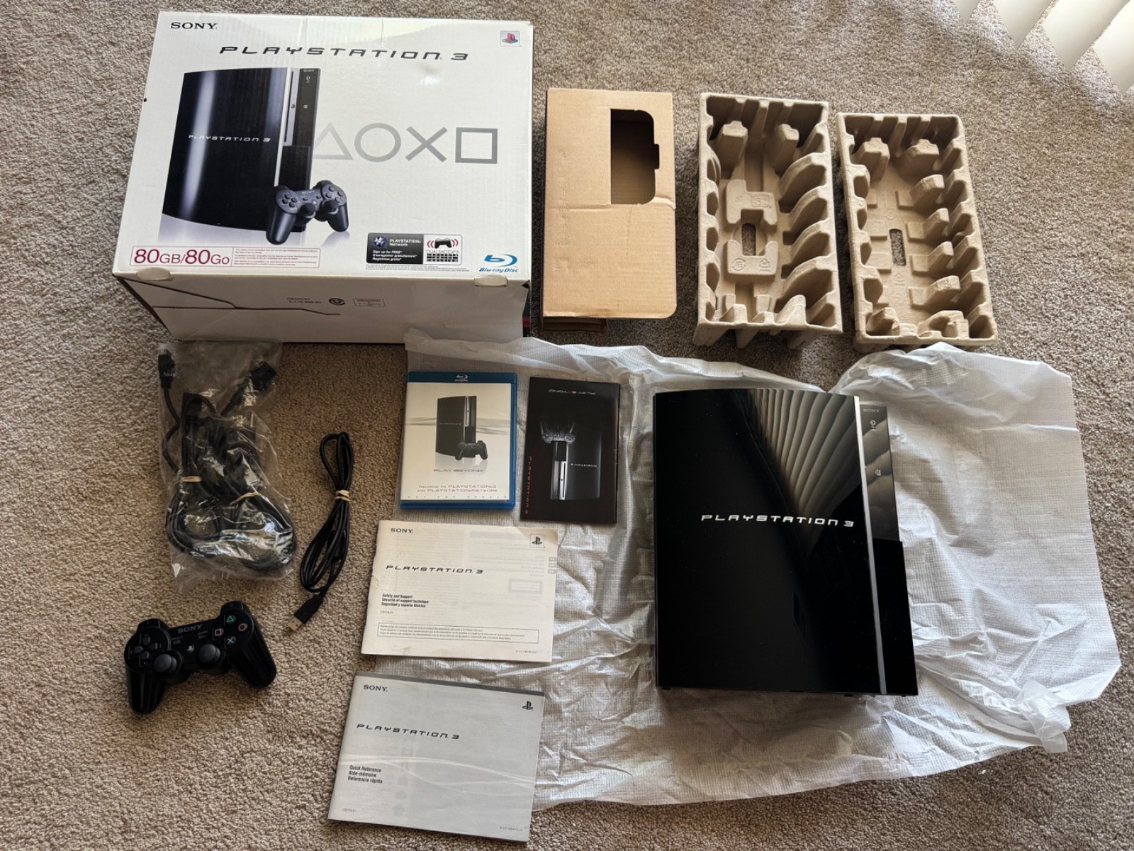 Sony PlayStation 3 PS3 80GB CECHL01 video game system console CIB MATCHING SER #