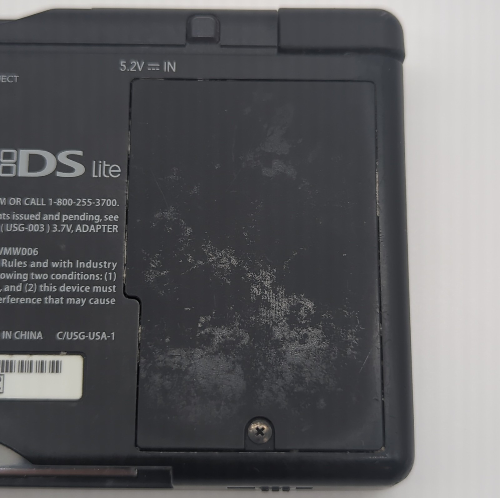 Nintendo DS Lite Cobalt Black Console (Stylus + GBA Cover + OEM Charger) Tested