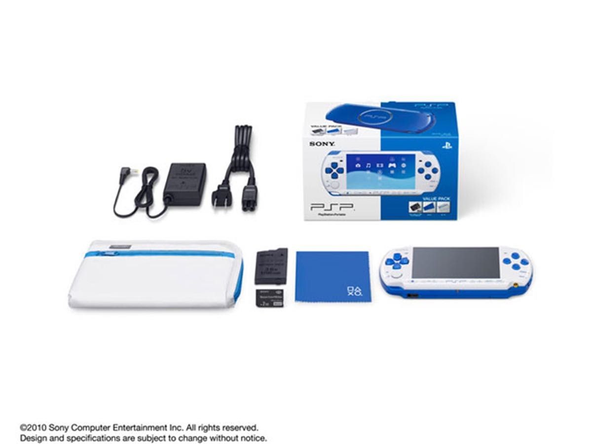 Sony PSP-3000 Value Pack White/Blue & Black/Red Japan Model Brand New